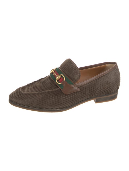 Gucci Web Accent Velvet Dress Loafers