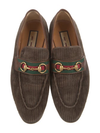 Gucci Web Accent Velvet Dress Loafers