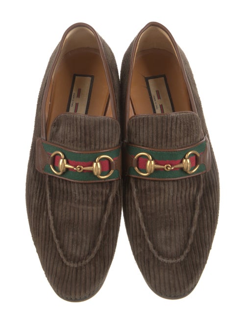 Gucci Web Accent Velvet Dress Loafers