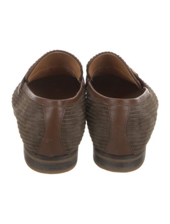 Gucci Web Accent Velvet Dress Loafers