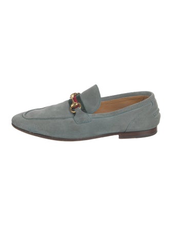 Gucci Web Accent Suede Loafers