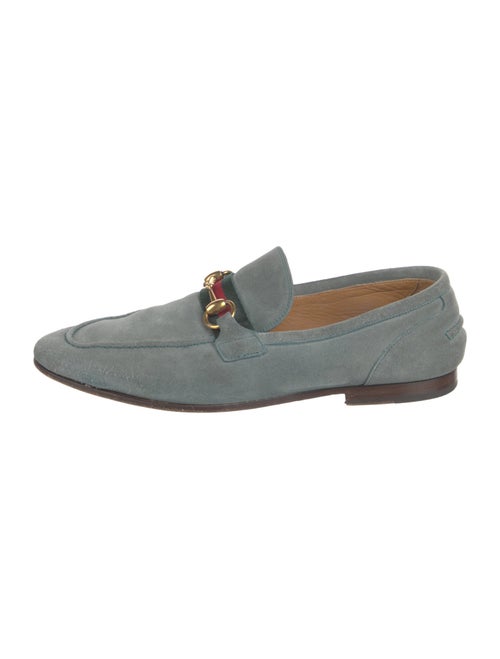Gucci Web Accent Suede Loafers