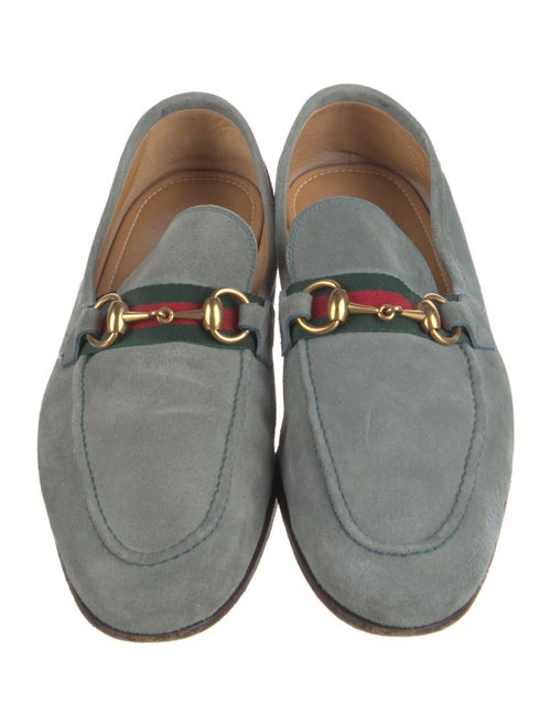 Gucci Web Accent Suede Loafers