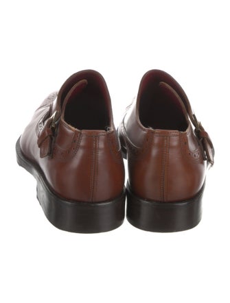 Gucci Web Accent Leather Monk Straps