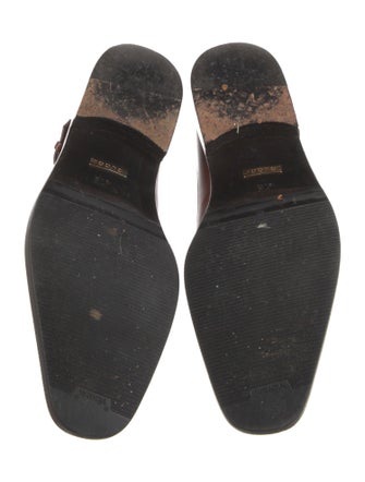 Gucci Web Accent Leather Monk Straps