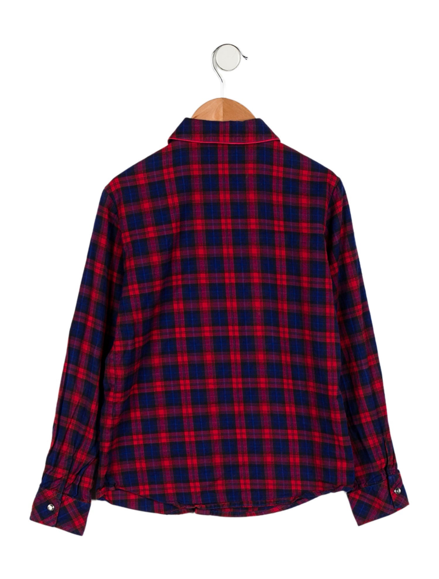 Gucci Kids' Checkprint Button Up Shirt