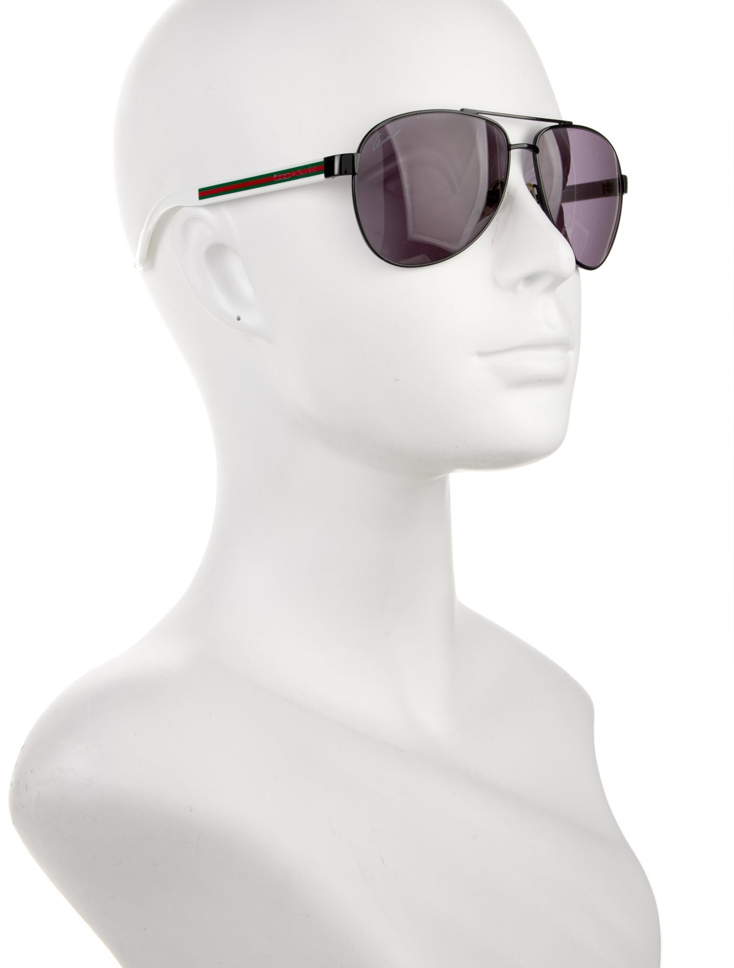 Gucci Web Accent Aviator Sunglasses