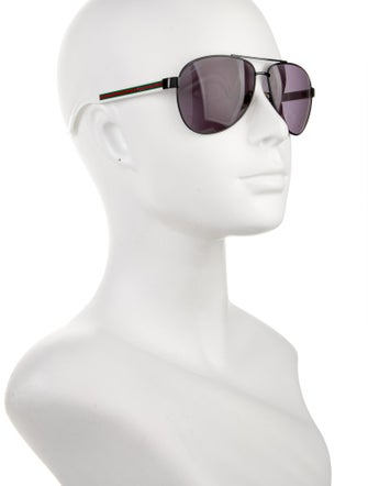 Gucci Web Accent Aviator Sunglasses