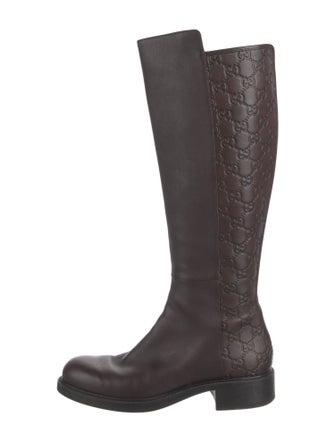 Gucci GG Signature Leather Riding Boots