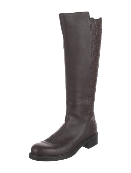 Gucci GG Signature Leather Riding Boots