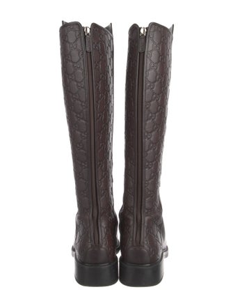 Gucci GG Signature Leather Riding Boots