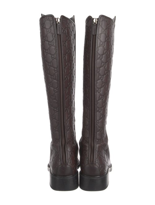Gucci GG Signature Leather Riding Boots