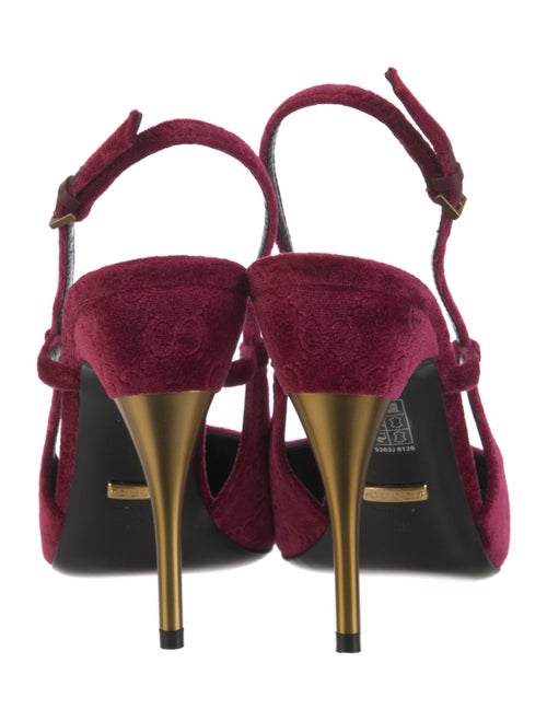 Gucci GG Logo Velvet Slingback Pumps