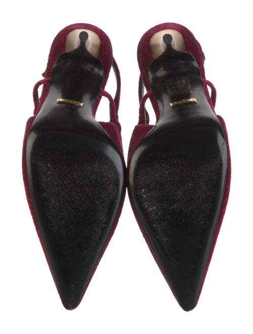 Gucci GG Logo Velvet Slingback Pumps