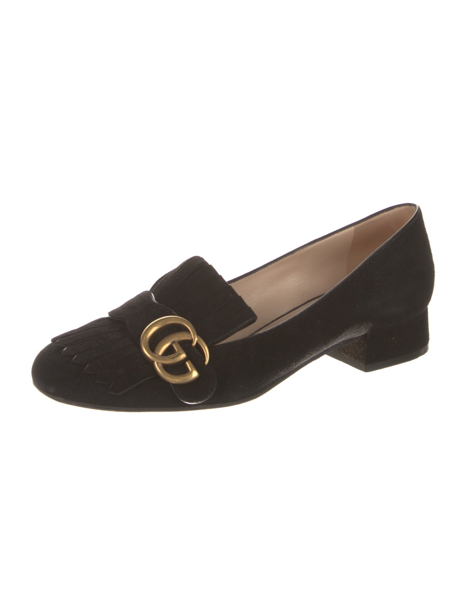 Gucci Double G Logo Suede Loafers