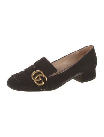 Gucci Double G Logo Suede Loafers