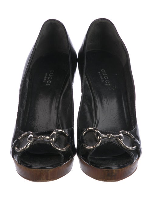 Gucci Horsebit Accent Patent Leather Pumps
