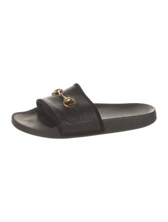 Gucci Horsebit Accent Leather Slides