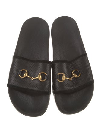 Gucci Horsebit Accent Leather Slides
