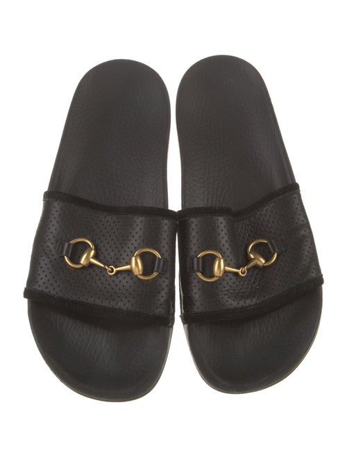 Gucci Horsebit Accent Leather Slides