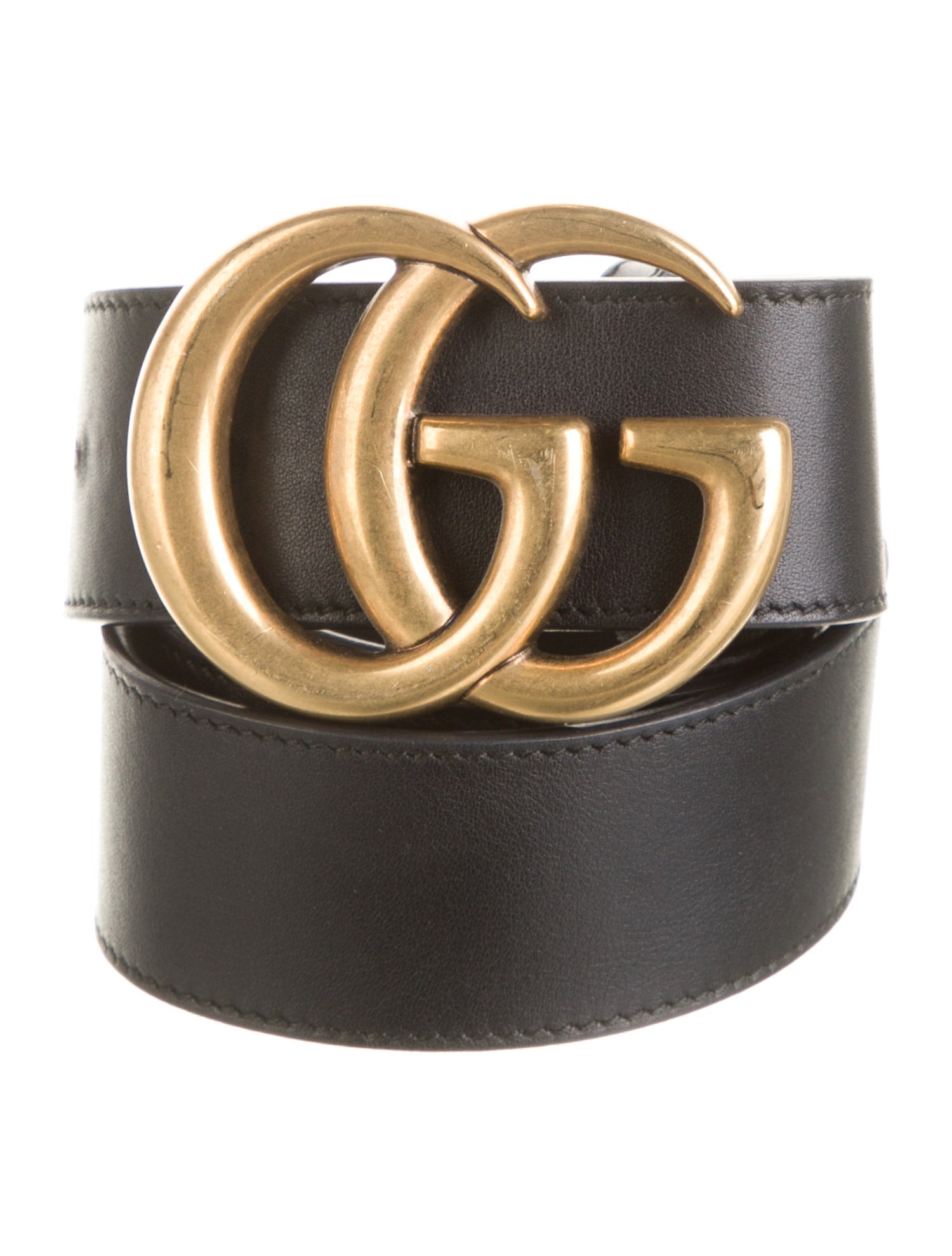 Gucci Double G Logo Leather Belt