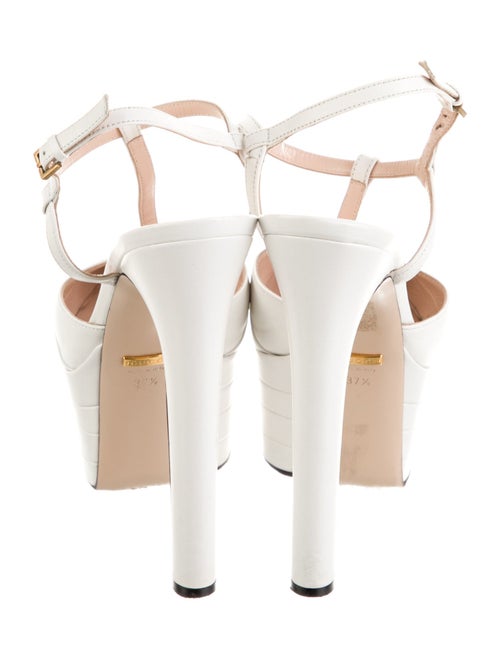 Gucci Leather Cutout Accent T-Strap Pumps