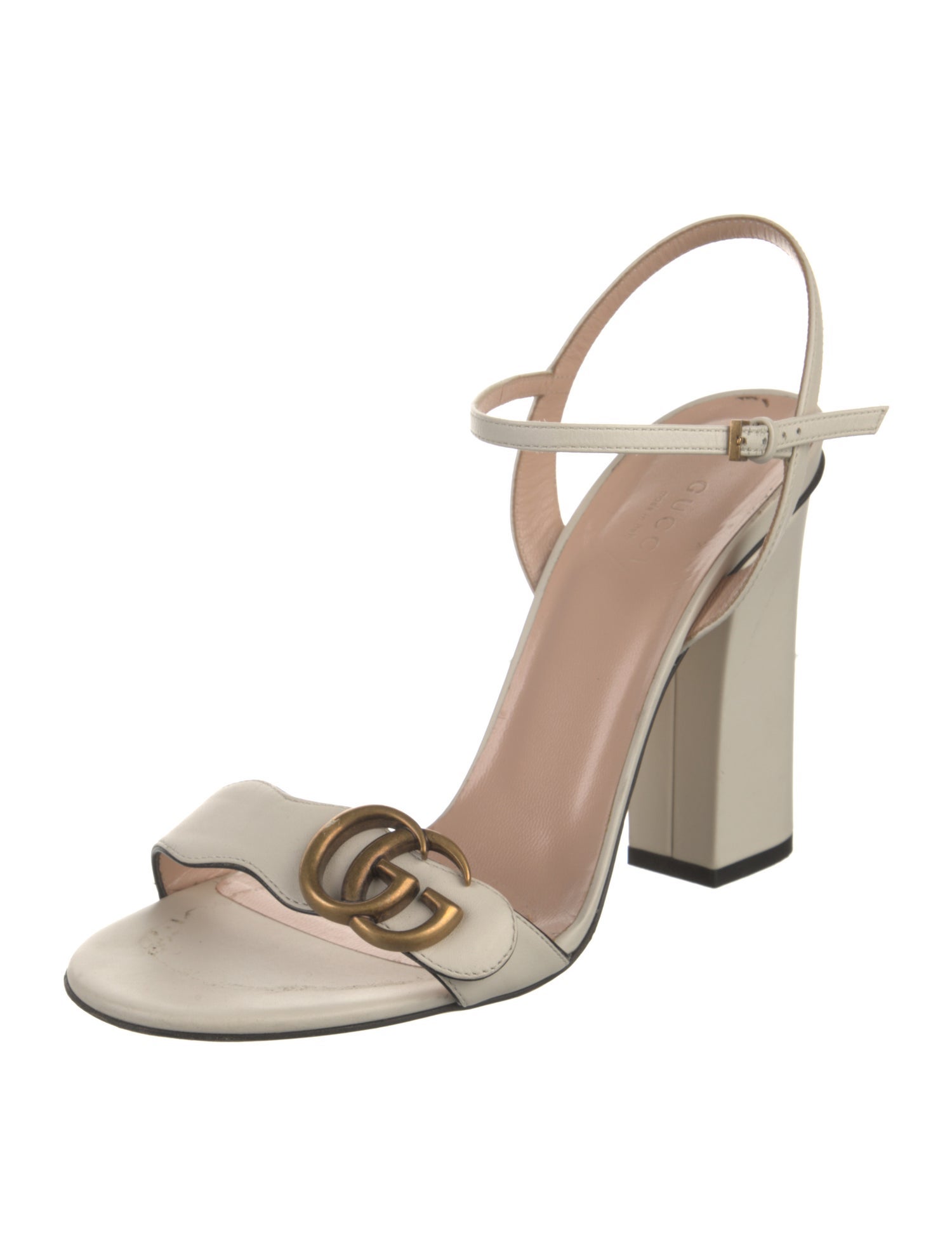 Gucci Double G Logo Leather Sandals