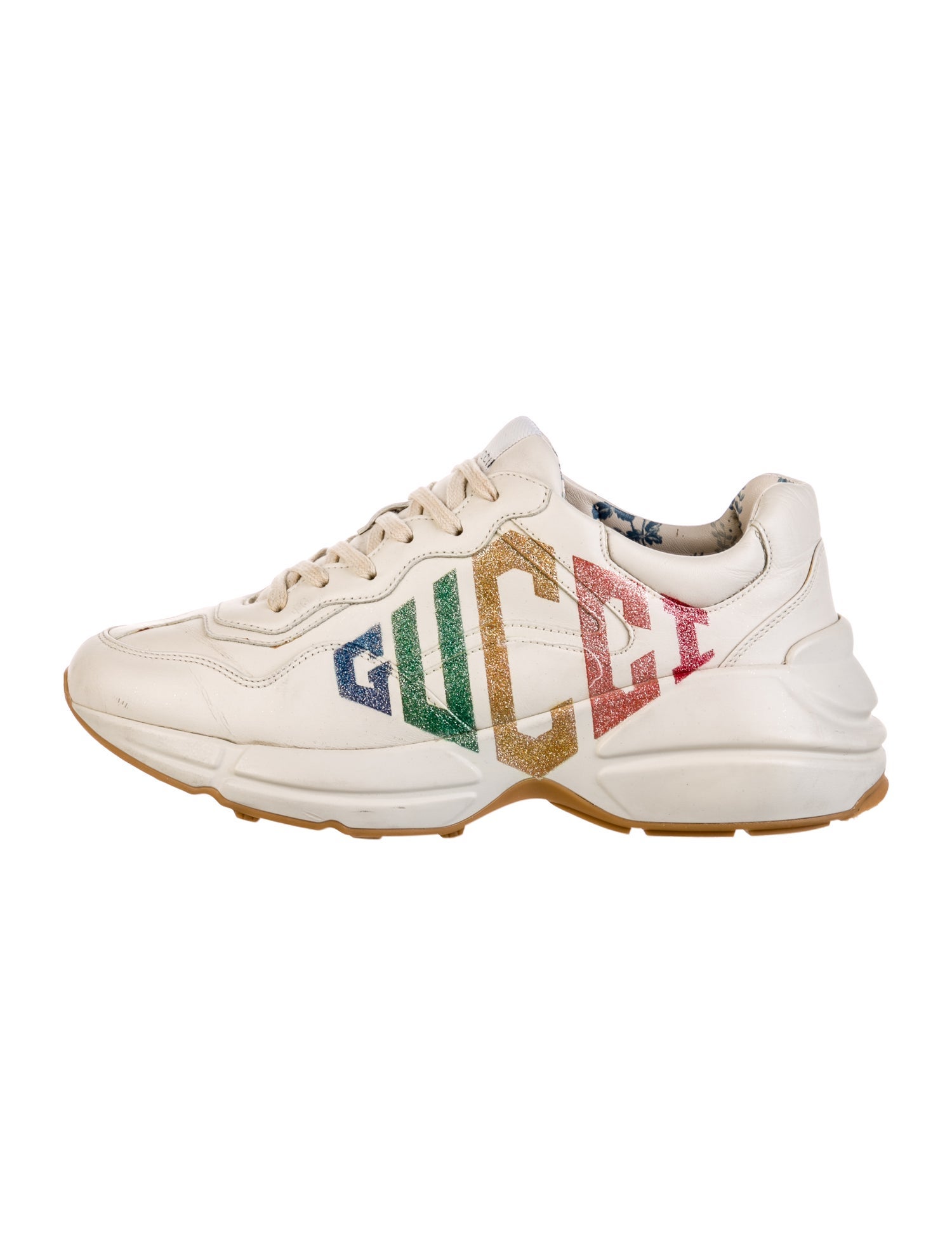 Gucci Leather Printed Chunky Sneakers