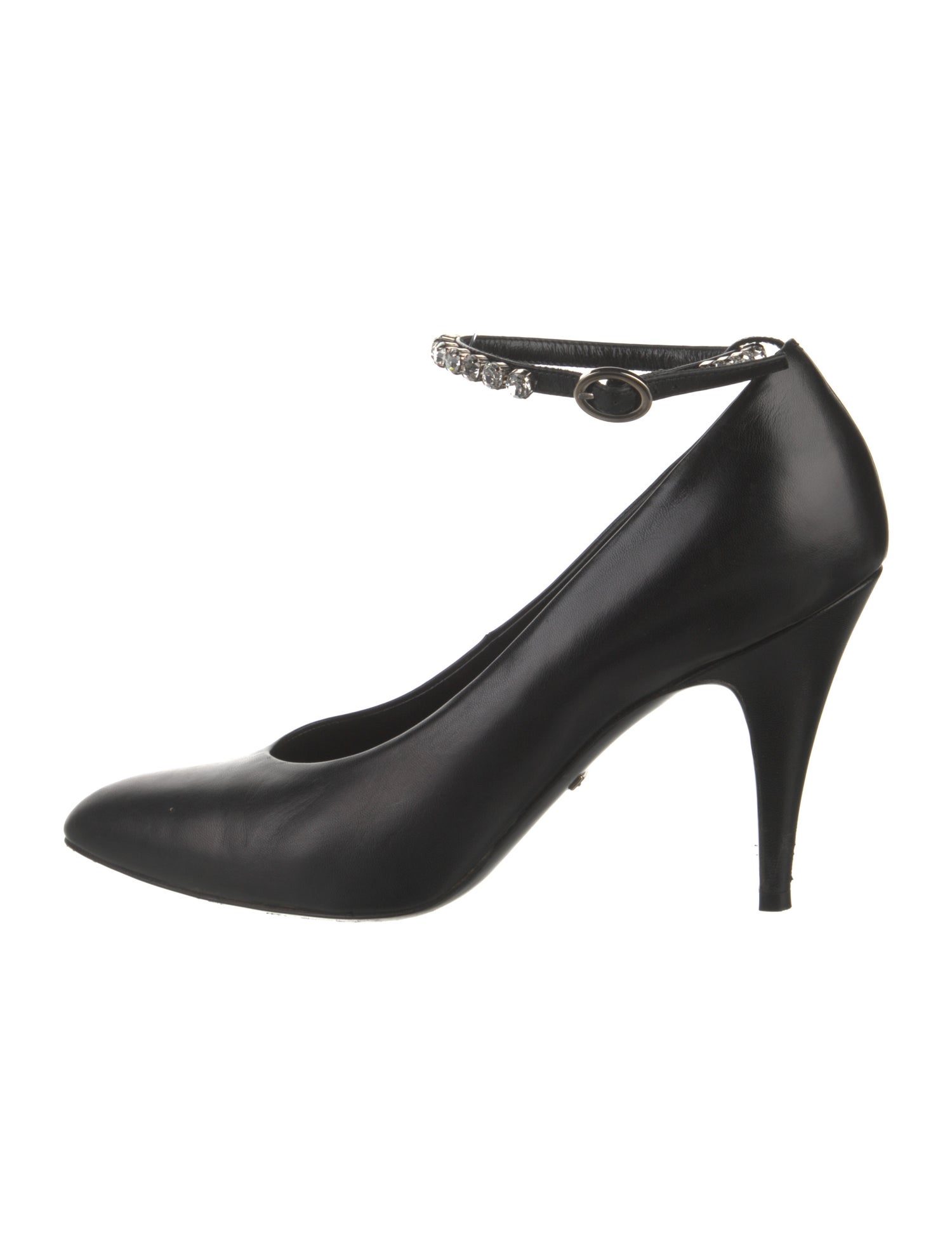 Gucci Leather Crystal Embellishments Pumps
