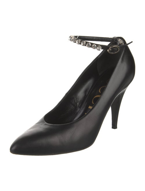 Gucci Leather Crystal Embellishments Pumps