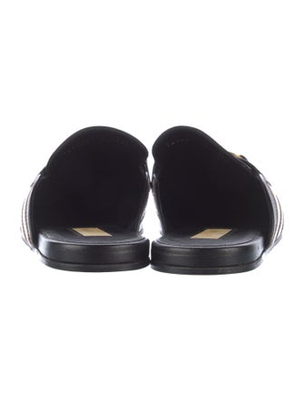 Gucci Web Accent Leather Slippers