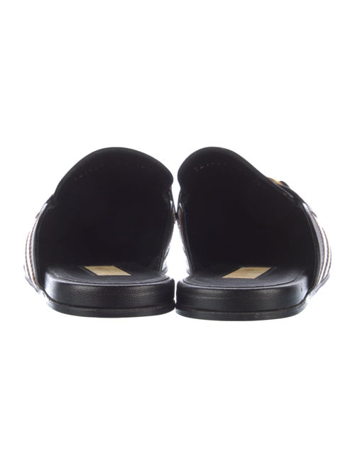 Gucci Web Accent Leather Slippers