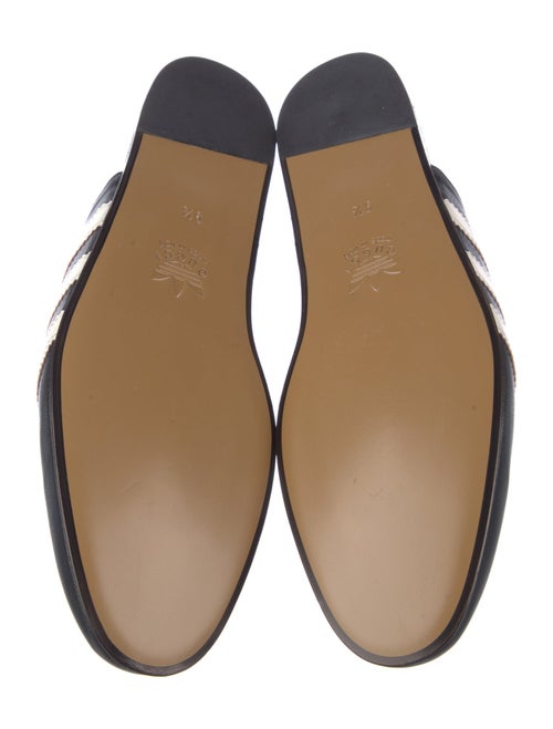 Gucci Web Accent Leather Slippers