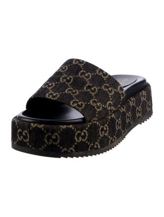 Gucci GG Canvas Denim Slides