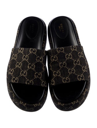 Gucci GG Canvas Denim Slides