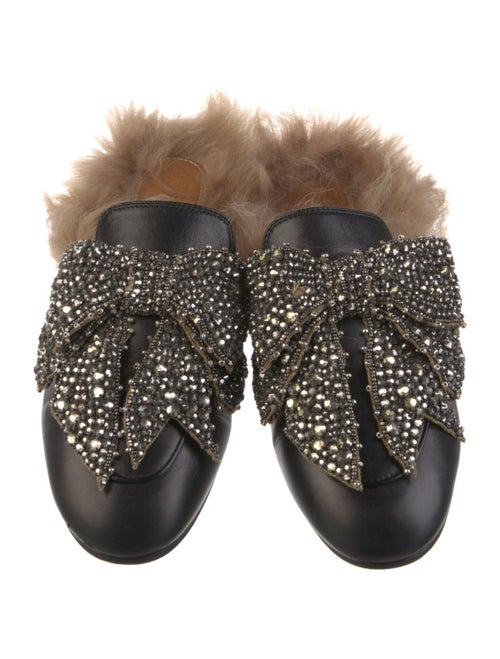 Gucci Leather Bow Accents Mules