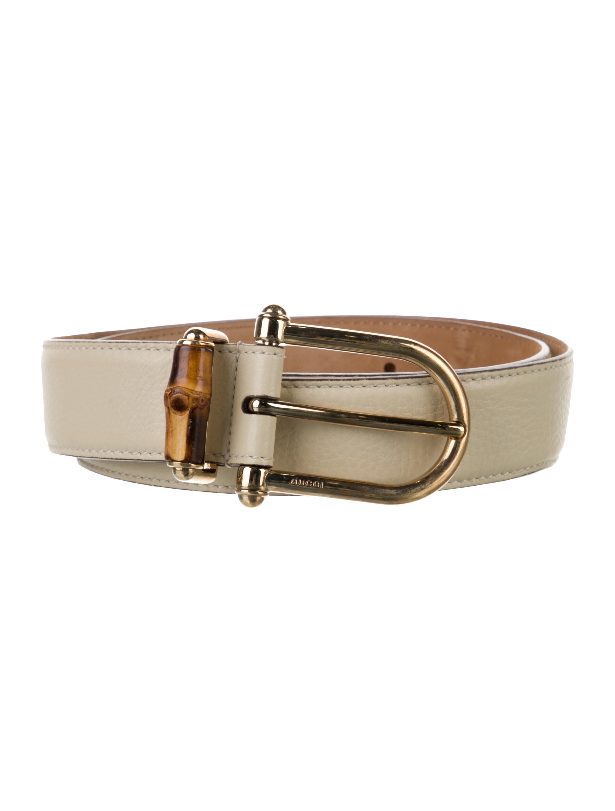 Gucci Bamboo Accent Leather Belt