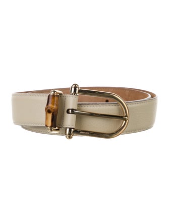 Gucci Bamboo Accent Leather Belt