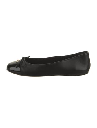 Gucci Leather Bow Accents Ballet Flats