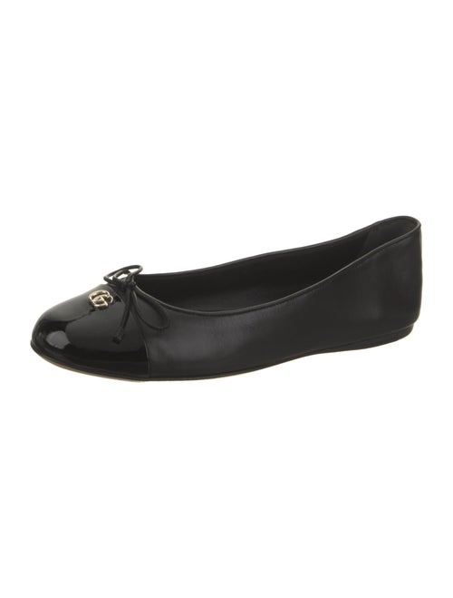 Gucci Leather Bow Accents Ballet Flats