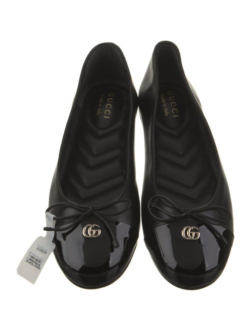 Gucci Leather Bow Accents Ballet Flats