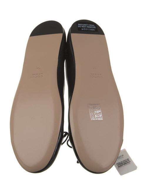 Gucci Leather Bow Accents Ballet Flats