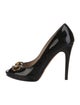 Gucci Horsebit Accent Patent Leather Pumps