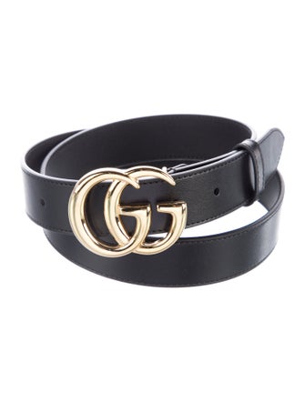 Gucci Double G Logo Leather Belt