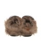 Gucci Leather Fur Trim Mules