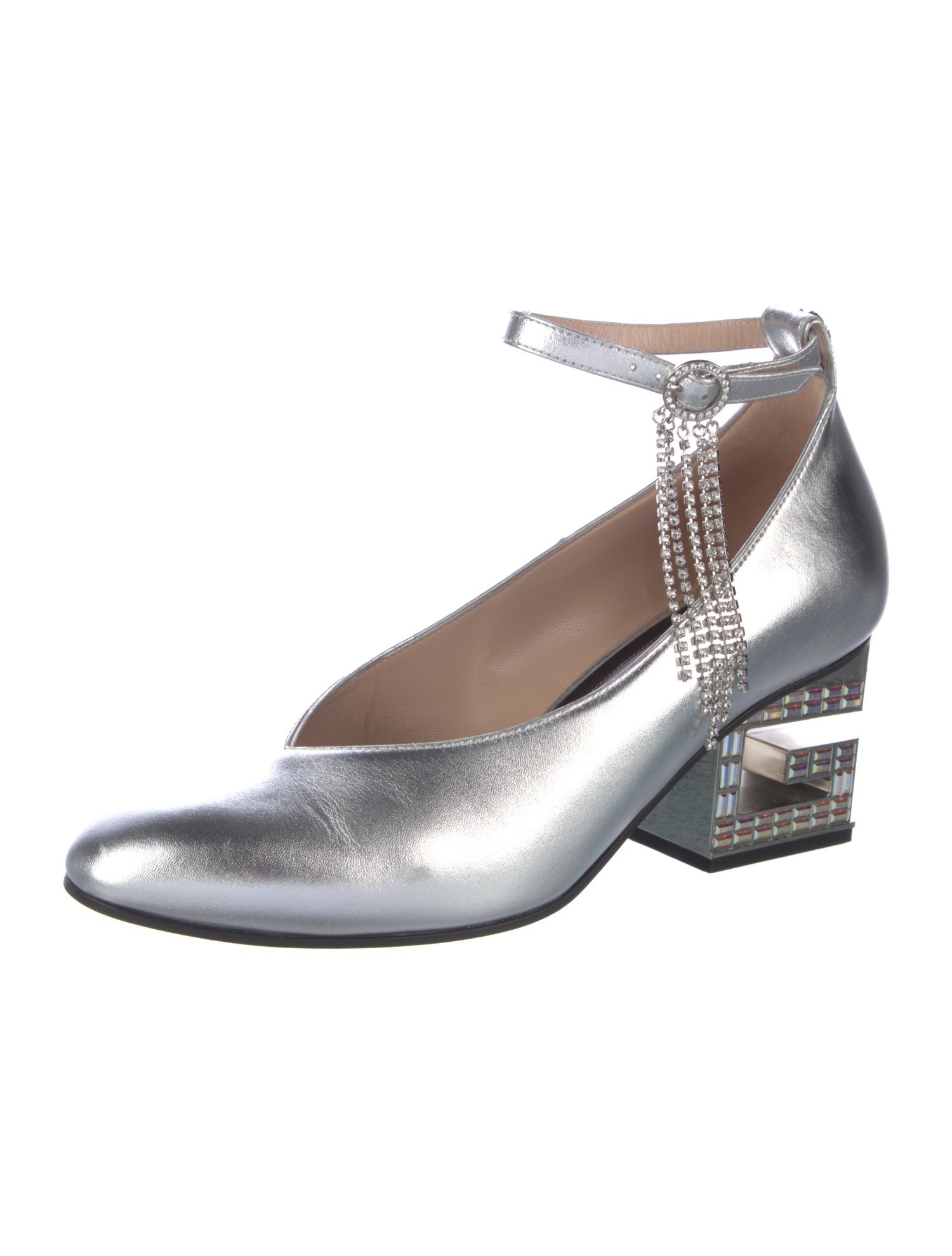 Gucci GG Crystal Leather Pumps