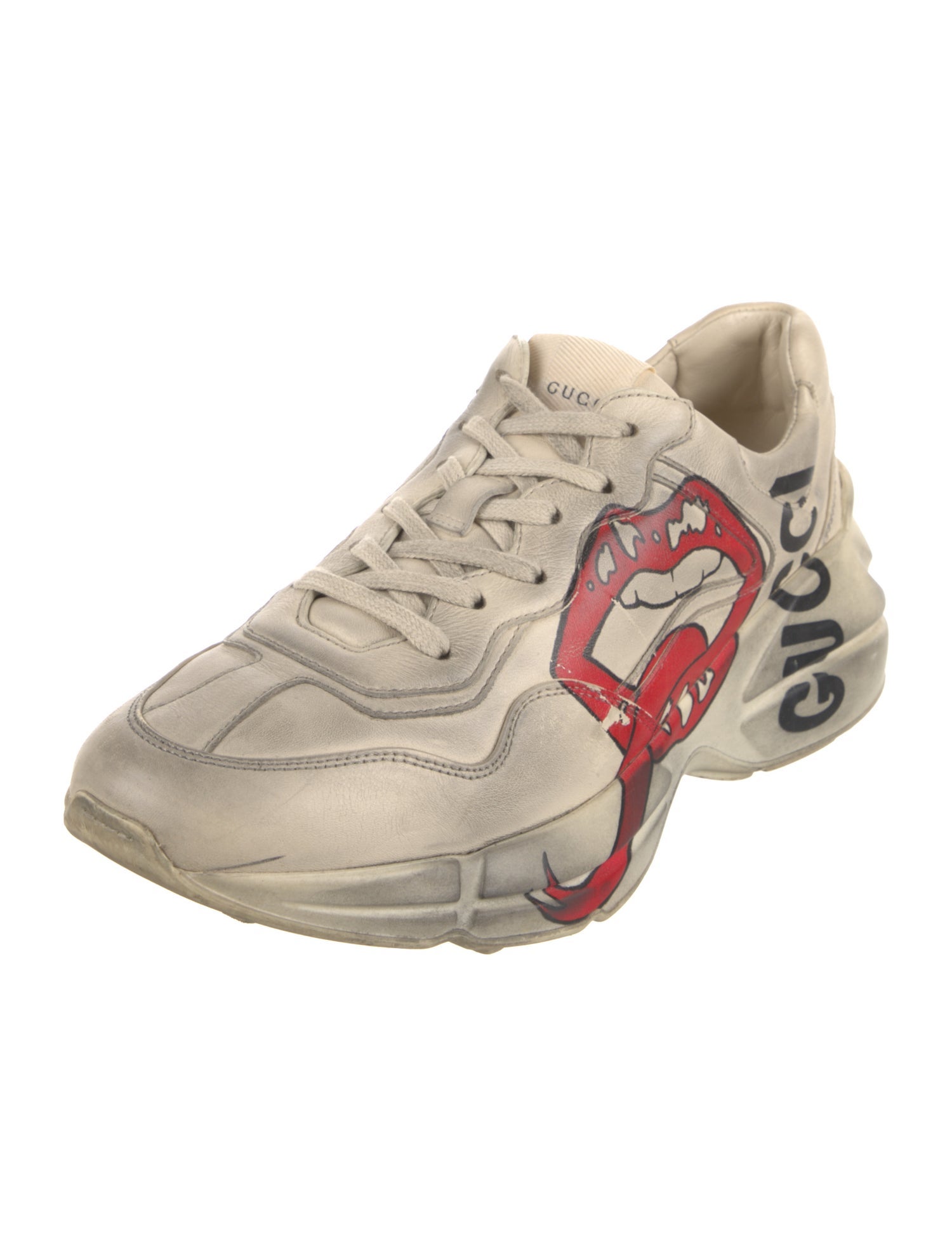 Gucci Leather Printed Chunky Sneakers