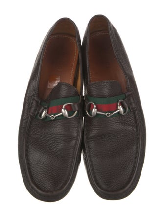 Gucci Web Accent Leather Drivers