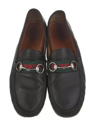 Gucci Web Accent Leather Drivers