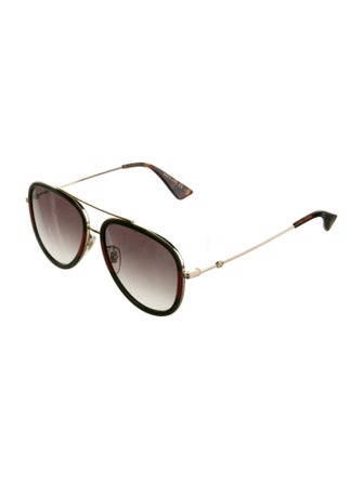 Gucci Web Accent Aviator Sunglasses